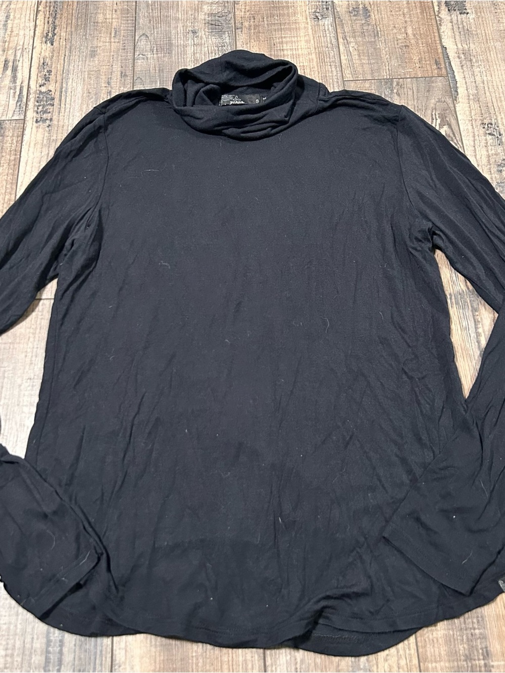 Prana‎ Top Womens Small Black Long Sleeve Turtle Neck Lightweight